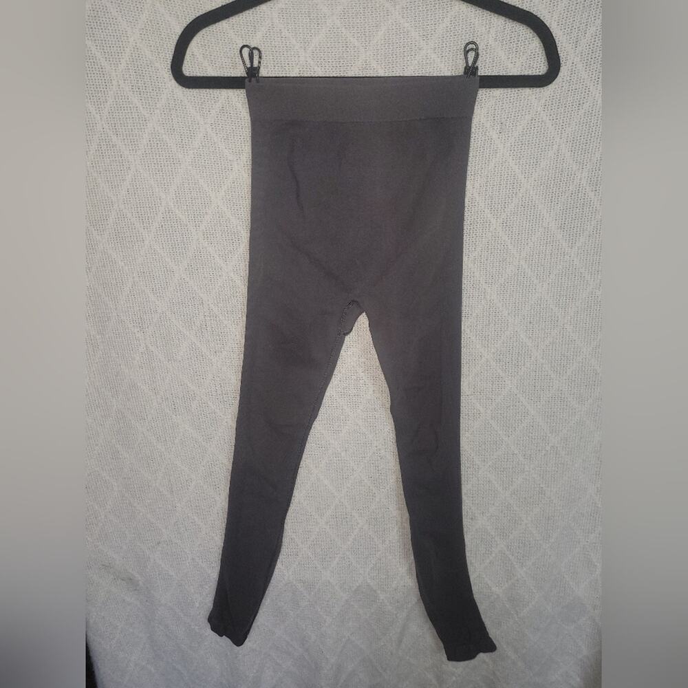 AllSaints Charcoal Ribbed Leggings Slim Stretch Minimal